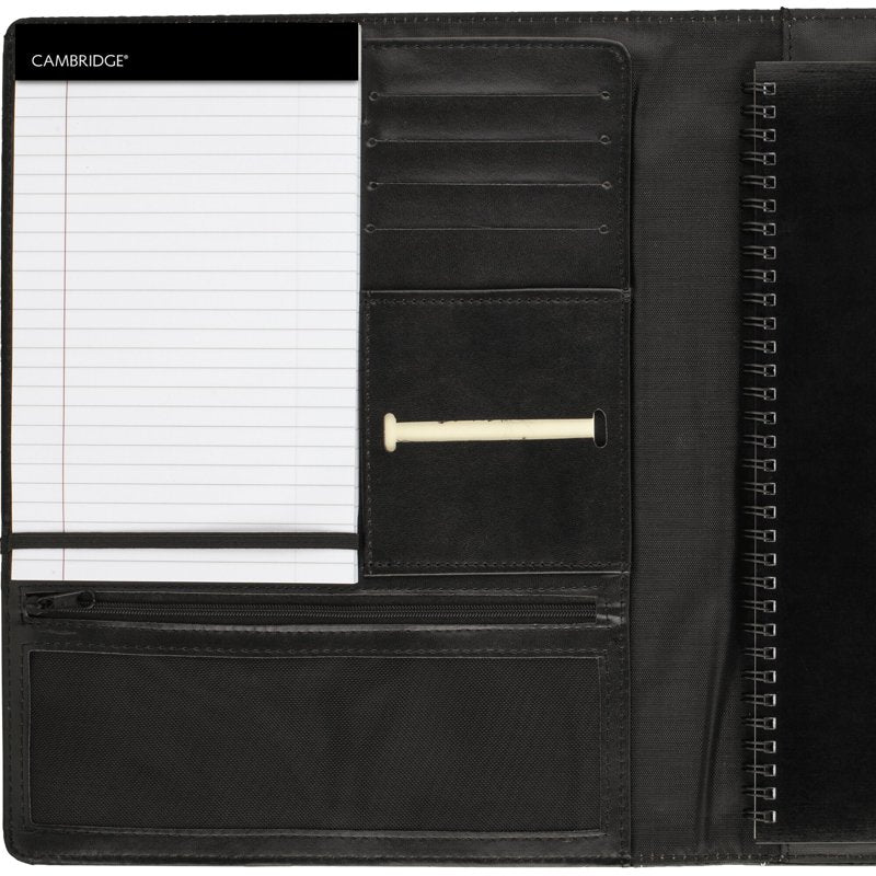 Refillable Notepad and Notetaker Set - Faux Leather Cover, 8.5x11, Black
