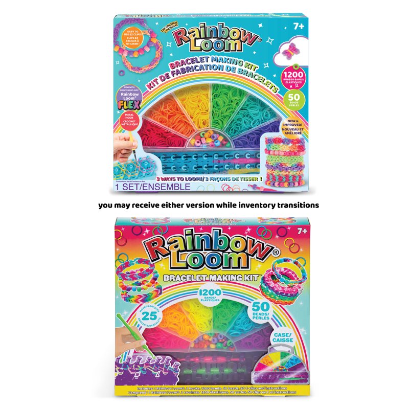 Kids Rainbow Loom Rubber Band Bracelet Making Kit with Beads & Organizer