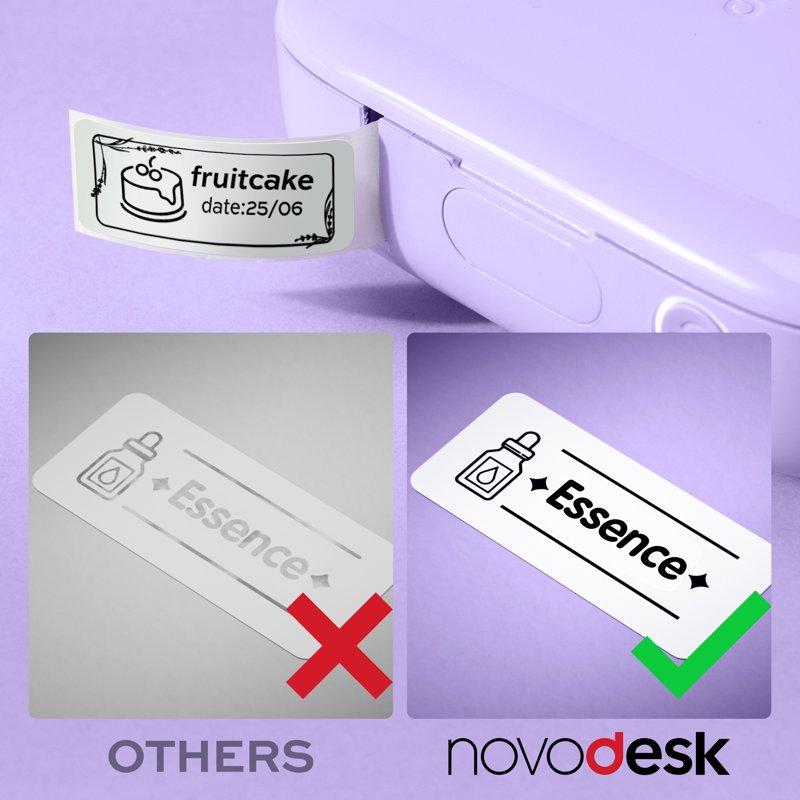 Portable Bluetooth Label Maker with Tape - Handheld Thermal Printer for Home Office