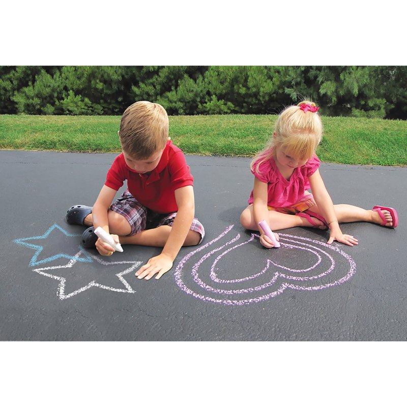 Multicolor Washable Sidewalk Chalk Set for Outdoor Creativity - 32 Pieces