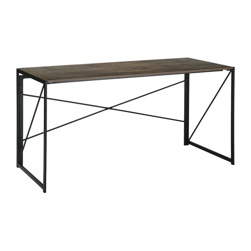 55-Inch Folding Craft and Work Table - Portable Rustic Wood Desk for Sewing, DIY, Home Office