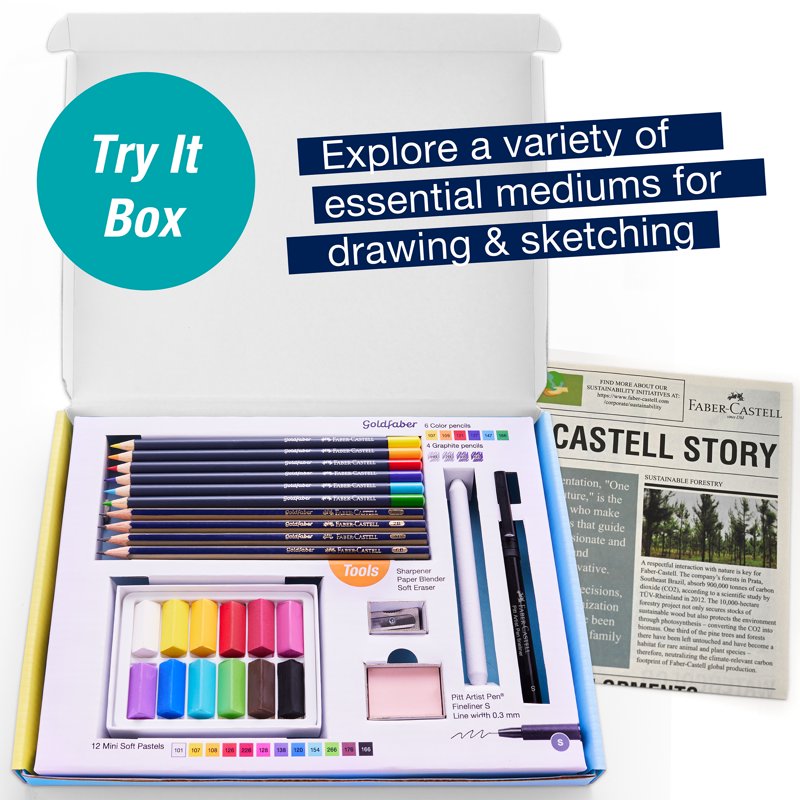 Art Supplies Set for Adults & Beginners - 26 Piece Dry Mediums Kit