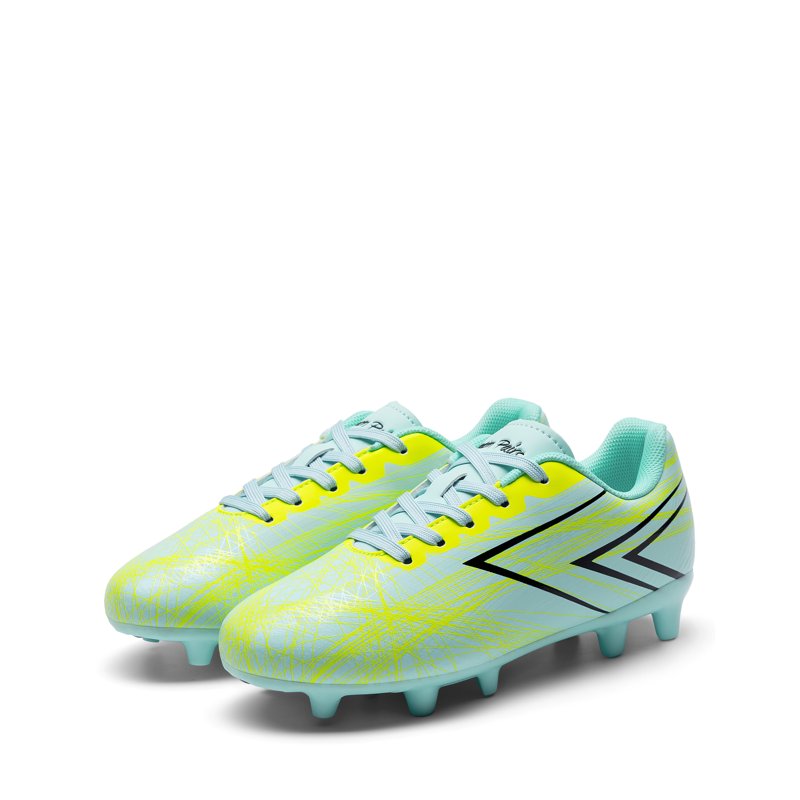 Dream Pairs Soccer Cleats Kids Youth Firm Ground Football Shoes - Light Blue / Yellow (Variation 13)