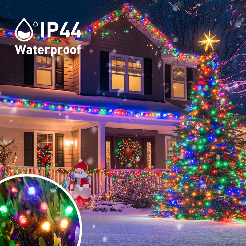 Solar String Lights Outdoor Waterproof 400 LED Multi Color 8 Modes 151FT