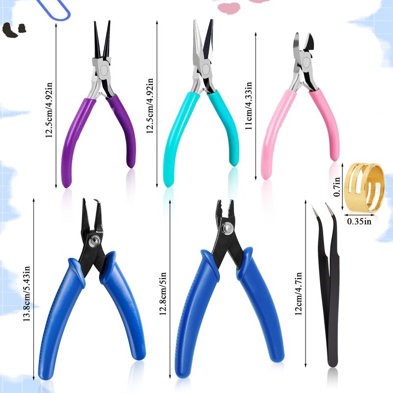 Jewelry Making Pliers Set - Wire Cutting, Wrapping & Repair Tools for Crafts