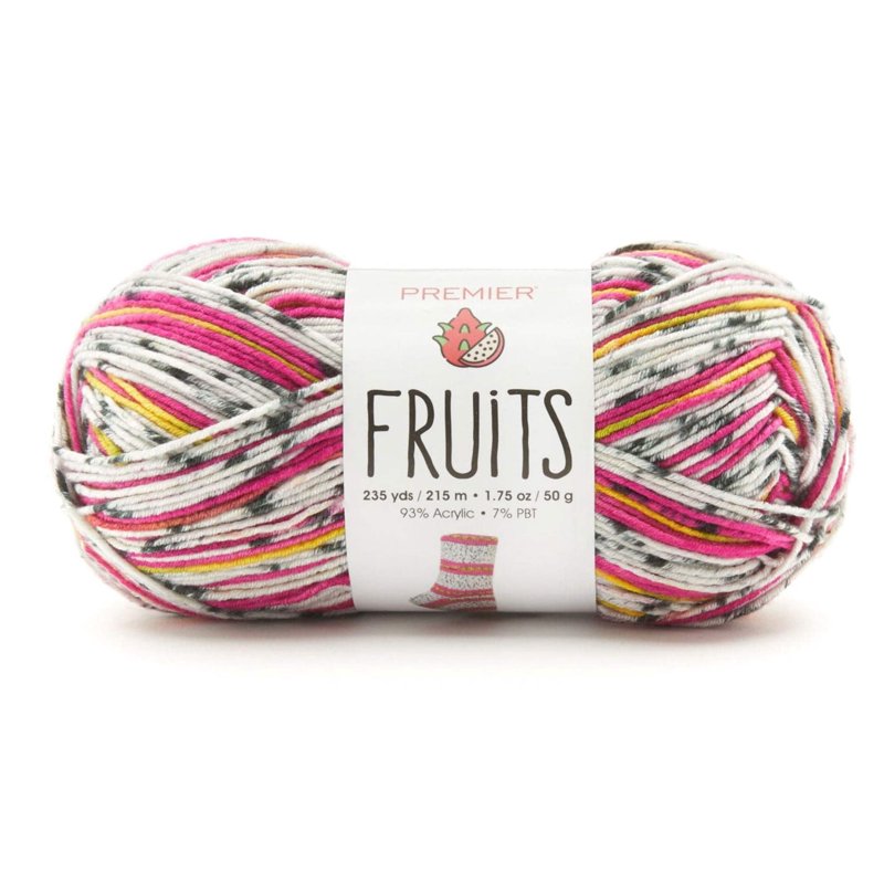 Fruits Self-Patterning Sock Yarn - Bright Colors, Acrylic & PBT Blend