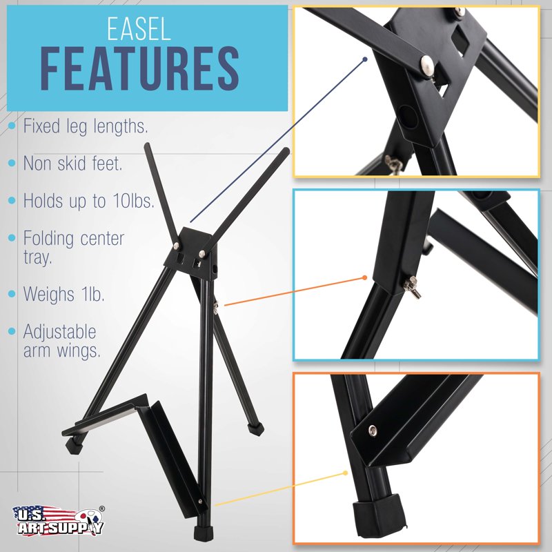 Adjustable Tabletop Display Easel - Portable Artist Tripod Stand for Artwork & Signs