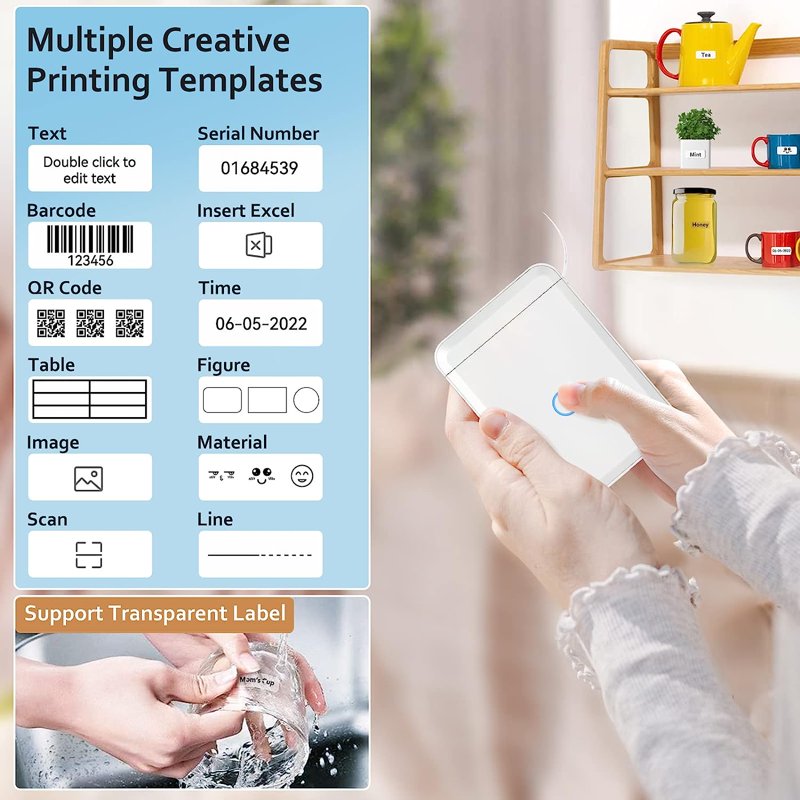 Self-Adhesive Transparent Label Tape 14x40mm, 160 pcs Roll for Office & Home
