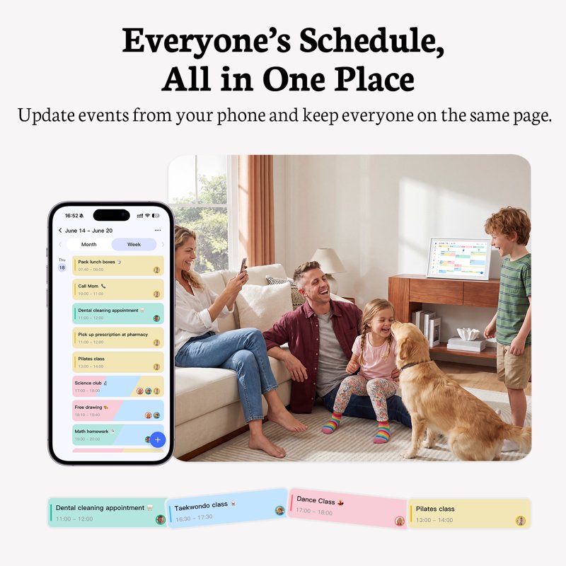 Digital Family Calendar 10.1 Inch Touch Screen Wall Planner Chore Meal Organizer