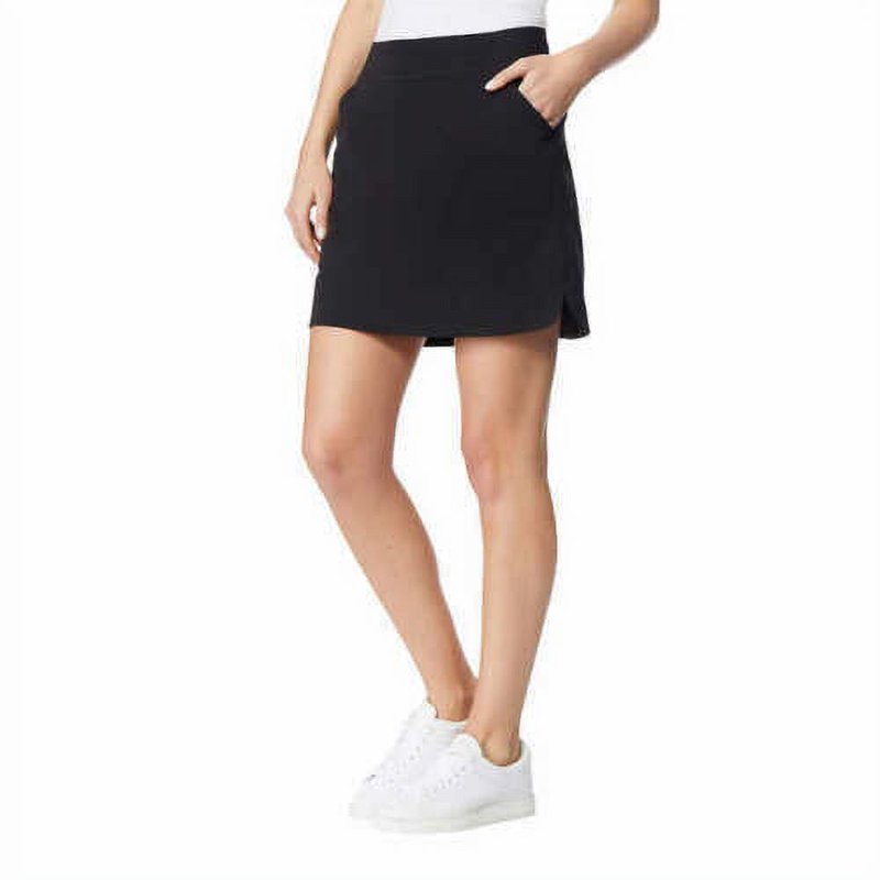 Women's Flowy Woven Skort with Shorts Lining - Elastic Waist & Pockets