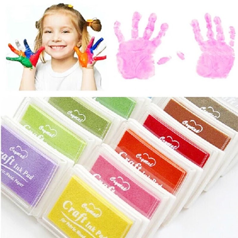 12pcs Multi-Colored Ink Pad Set for DIY Crafts and Stamp Projects