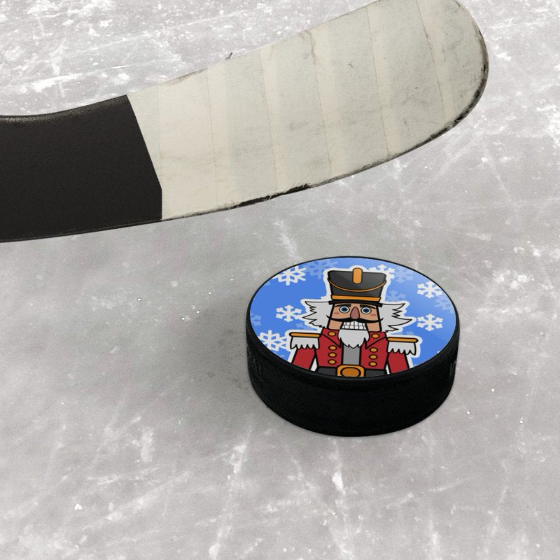 Grinning Nutcracker Soldier Hockey Puck - Ice Hockey Rubber Accessory