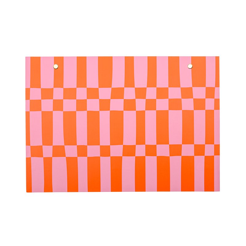 Undated Weekly Planner 14x9.75 Inch Pink and Orange Check - Office Organizer