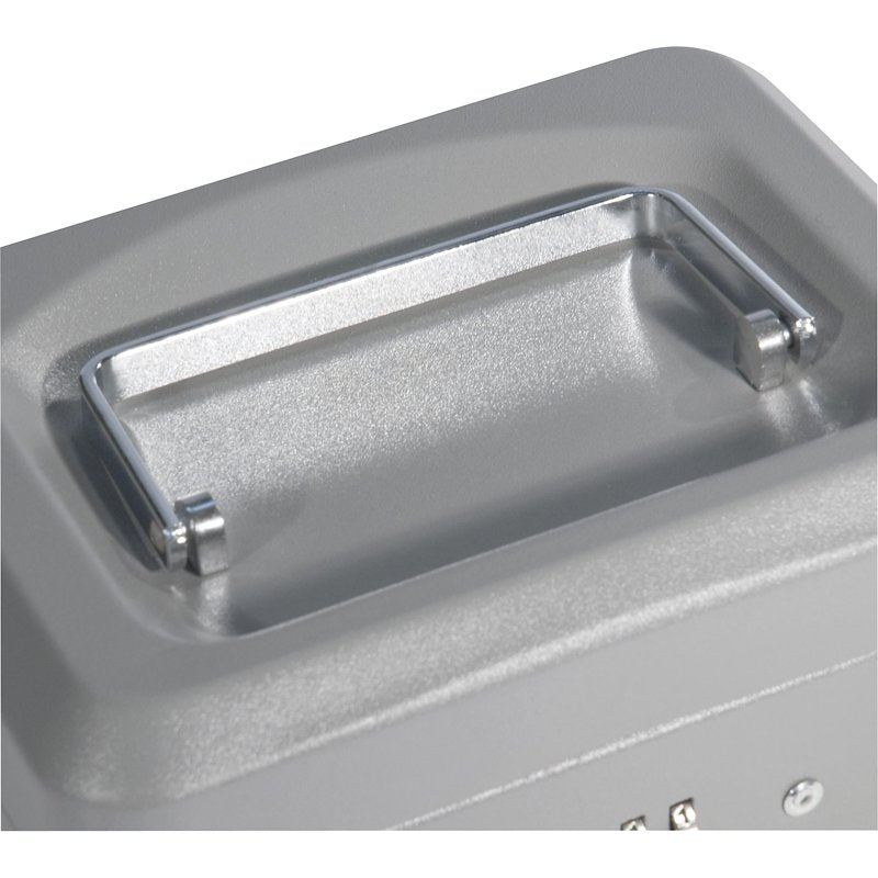 Small Cash Box with Combination Lock, 8-Inch Steel Security Storage