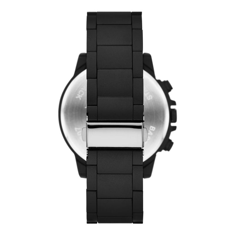 Men's Matte Black Watch & Stackable Bracelets Gift Set - Modern Style