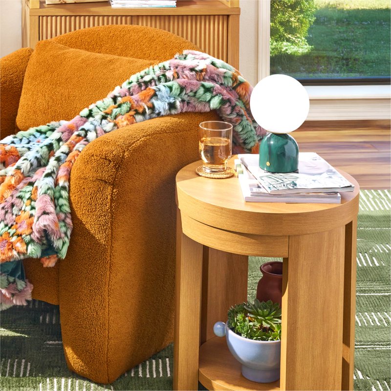 Green Marble Uplight with Brass & Glass Accents - 9.25-Inch Modern Table Lamp