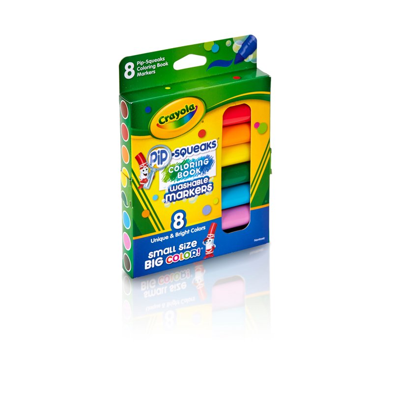 Crayola 8 Pack Pip Squeak Washable Coloring Markers for Kids