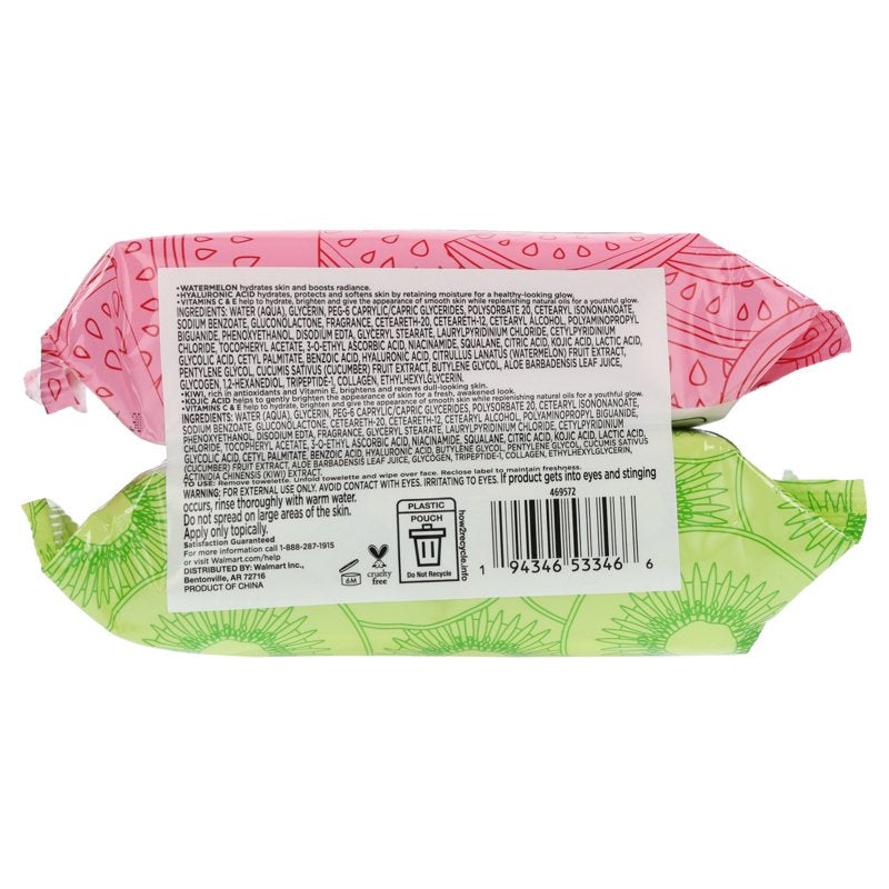Hydrating Fruit-Scented Cleansing Wipes for All Skin Types - 60 Count
