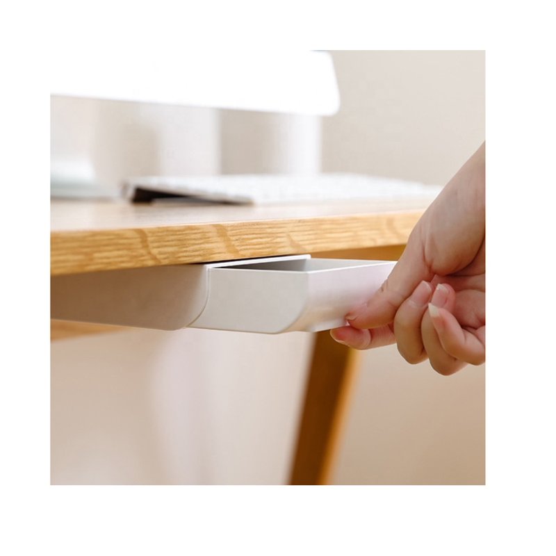 Under-Desk Drawer Organizer and Pen Holder for Workspace Storage