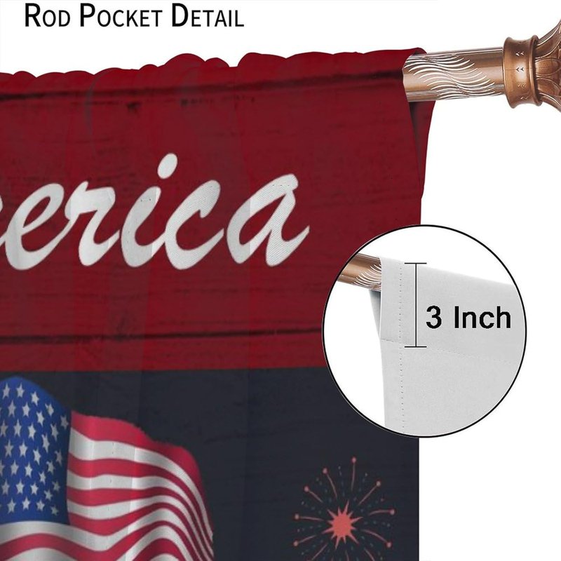 American Flag Blackout Curtains for Bedroom & Living Room - 84x84 Inches