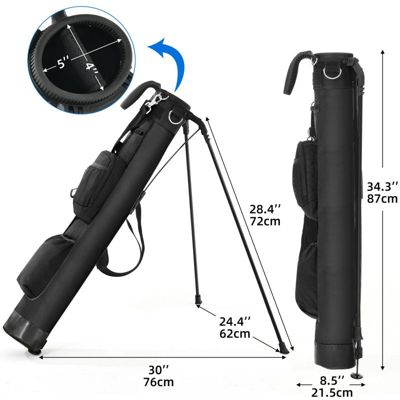 Lightweight Golf Stand Bag with Cooler Pocket and Easy Carry System - Par 3 & Range Use