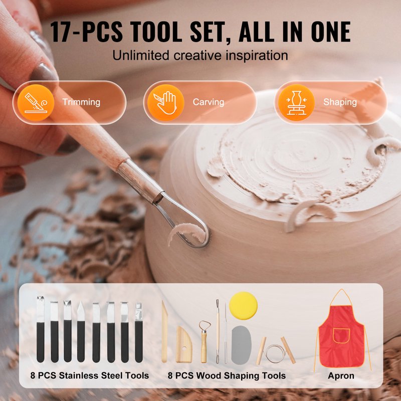 11-Inch Ceramic Pottery Wheel 450W with Touch Screen & Foot Pedal