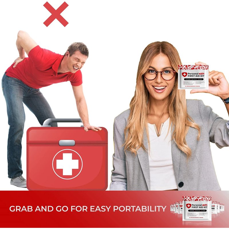 Travel First Aid Kit 10 Pack Compact Emergency Medical Supplies for Home Car & Outdoors