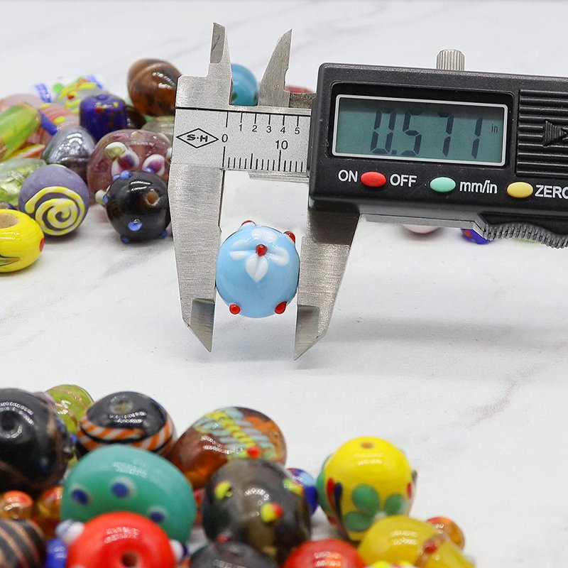 Assorted Glass Beads for Jewelry Making - 4 oz, 100 Count