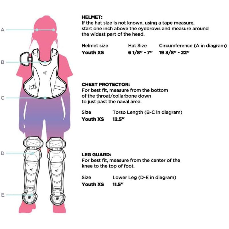 Youth Catcher’s Gear Set for Beginners Ages 5-7 - Charcoal, X-Small