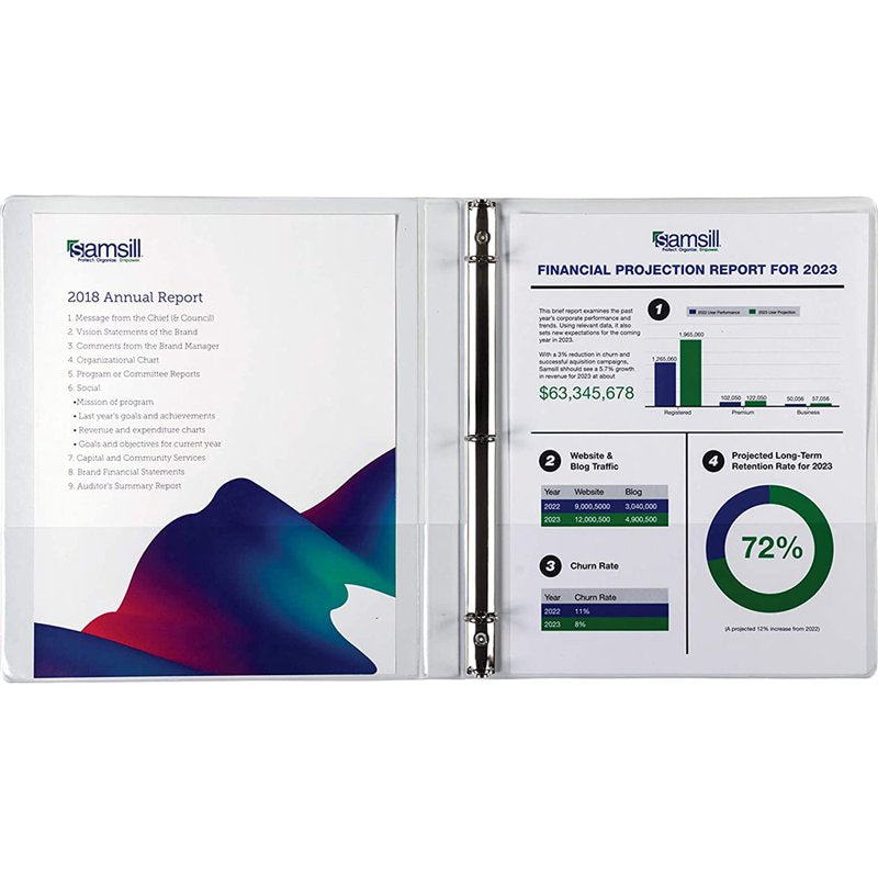 Durable 0.5-Inch White Ring Binders - Pack of 8, Customizable Office & School Organizers