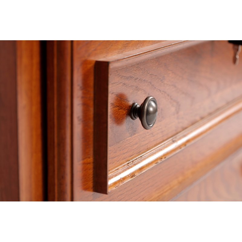 8-Gun Locking Display Cabinet with Storage - Traditional Brown Wood Finish