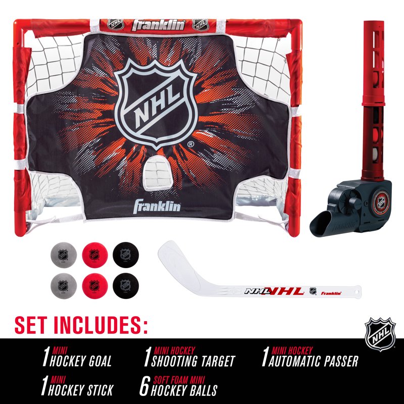 Mini Hockey Goal Set with Automatic Passer & Target - Kids Sports Toy