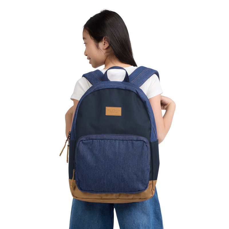 Unisex Denim Backpack with Pockets and Laptop Sleeve - Durable School & Travel Bag