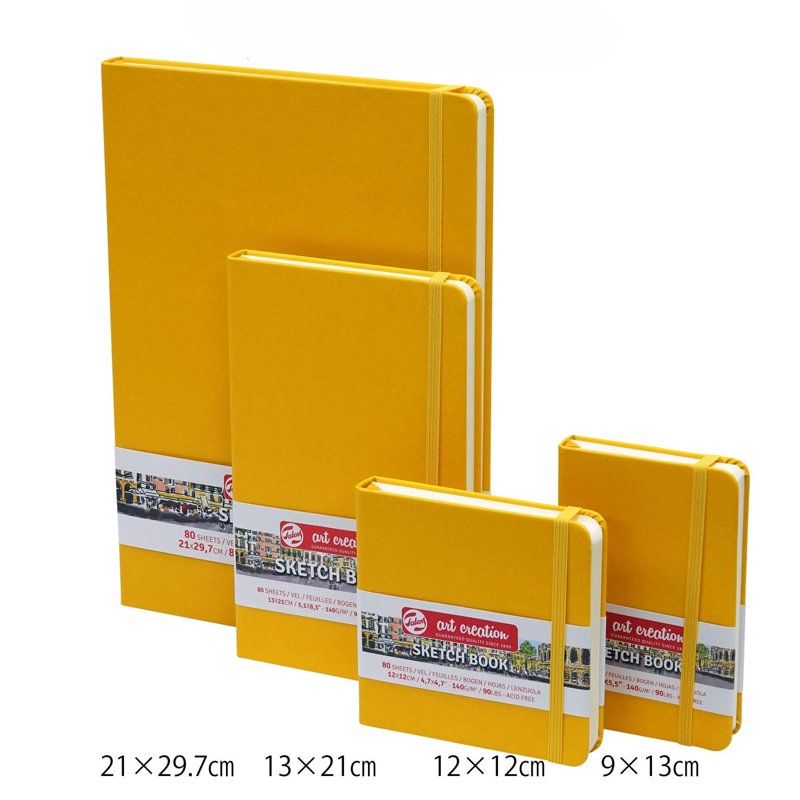 Sketchbook Drawing Notebook 3.5x5.5 Inches - Acid-Free Paper, Golden Yellow