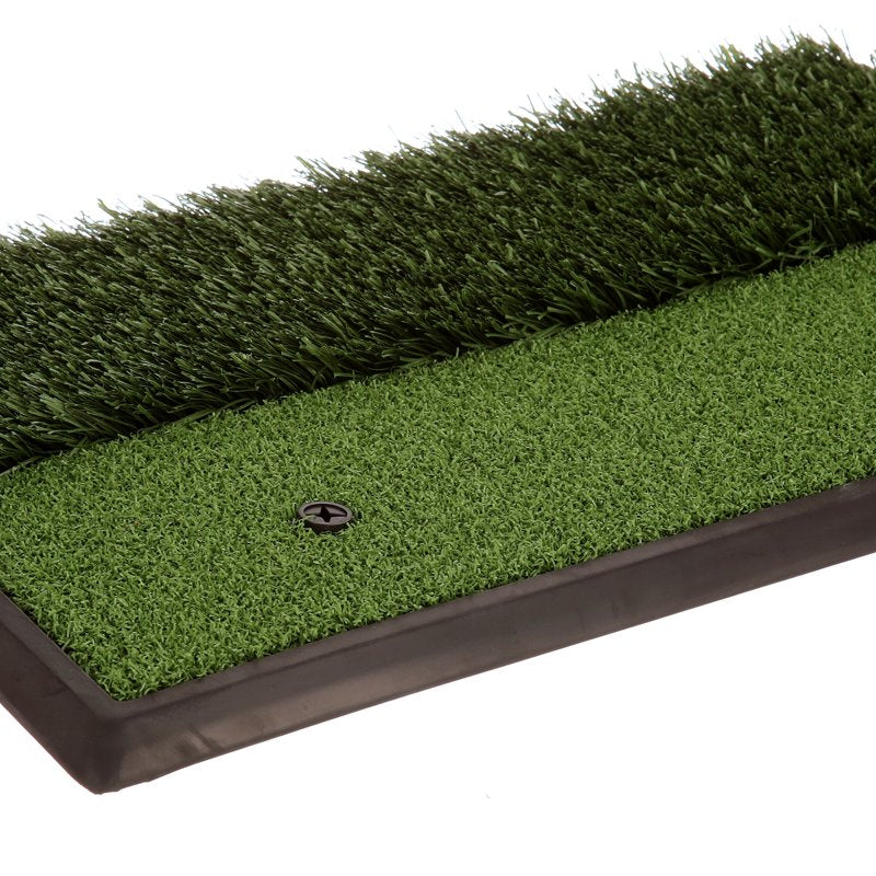 Dual Surface Practice Golf Mat - Indoor & Outdoor Turf Training Aid