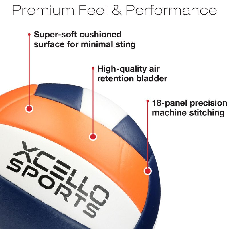 6 Pack Regulation Size Volleyballs with Pump - Indoor & Outdoor Play