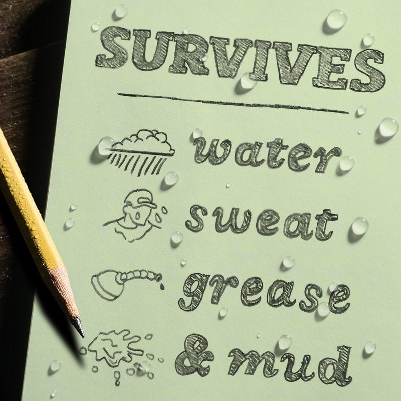 Weatherproof Pocket Notebook 3x5 Green - Water-Resistant Spiral Journal