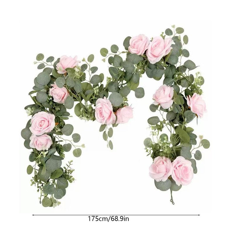 Artificial Rose Garland 5.7FT for Wedding & Party Decoration Pink