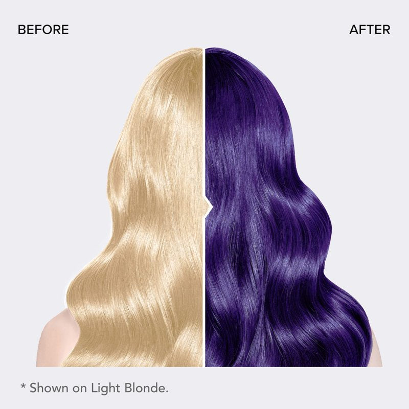 Semi-Permanent Hair Dye Kit with Bleach - Vibrant Purple Shades