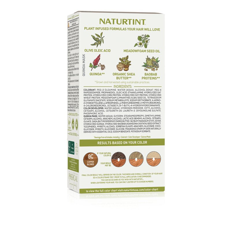 Permanent Hair Color - Copper Blonde 8C, Vegan & Naturally Derived
