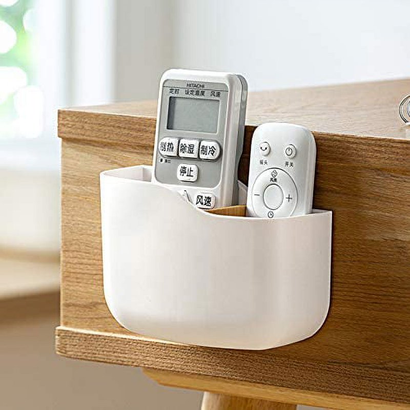 Wall-Mounted Remote Control & Small Item Organizer with Adjustable Compartments