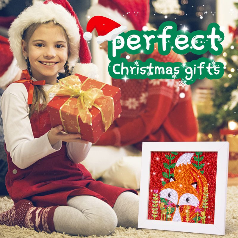 Kids Diamond Painting Kit for 6-12 Year Olds - Art Craft Set with Wooden Frame