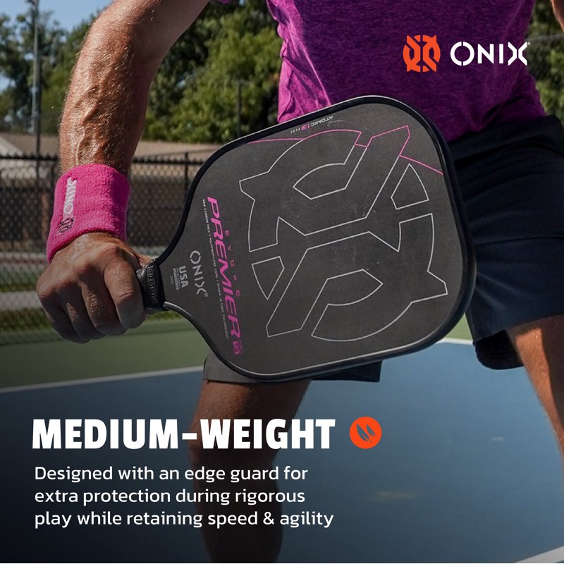Onix Evoke Premier Raw Carbon Paddle – Medium-Weight Pickleball Paddle