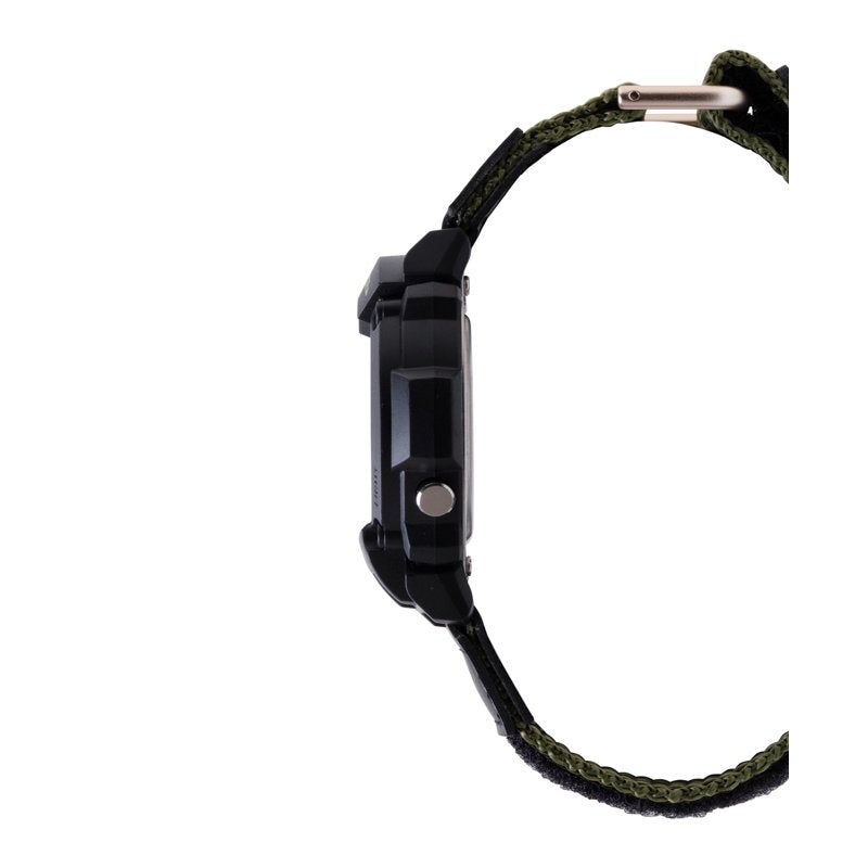 Men's Digital Watch with Cloth Band and LED Backlight - Green & Khaki Variants