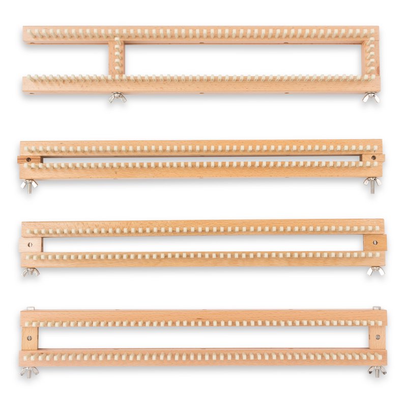 Wood Adjustable Knitting Loom Kit for Beginners - All-in-One 104 Pegs
