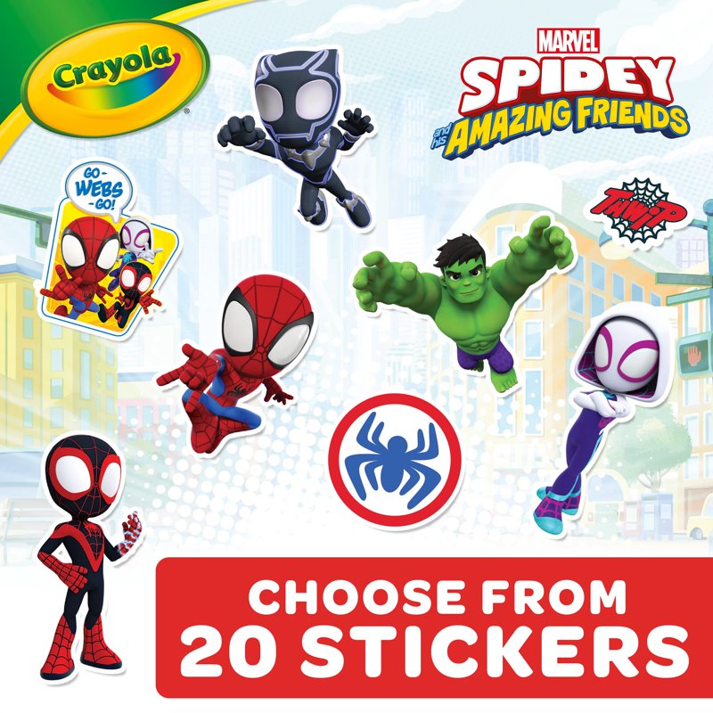 Kids Coloring Book with Stickers - Spidey & His Amazing Friends, 96 Pages, Easter Gift for Ages 3+