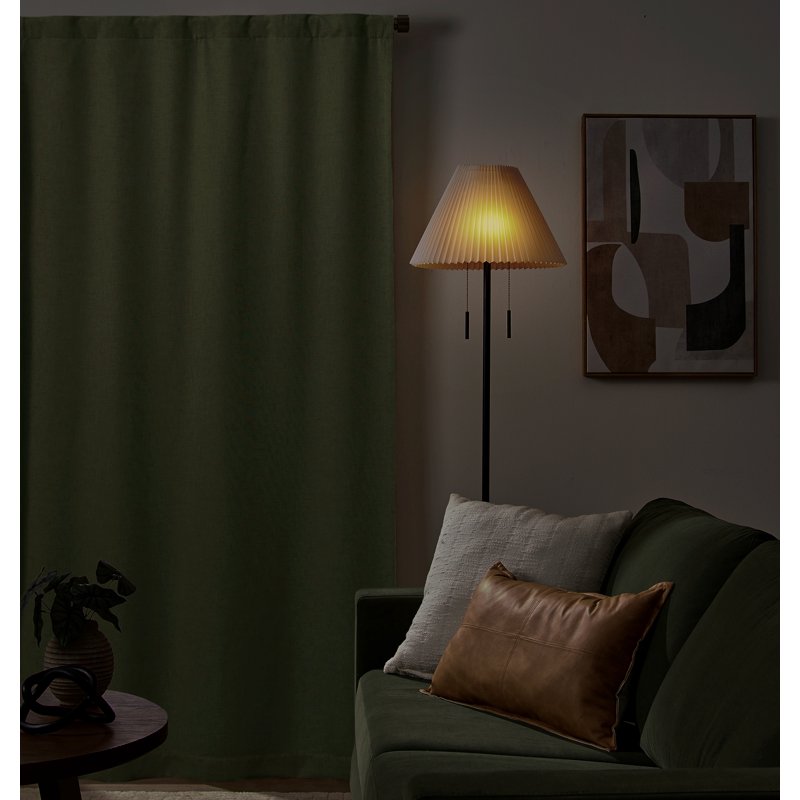 Blackout Curtain Panel - Textured Solid Polyester, 50x108 Inches, Multiple Colors