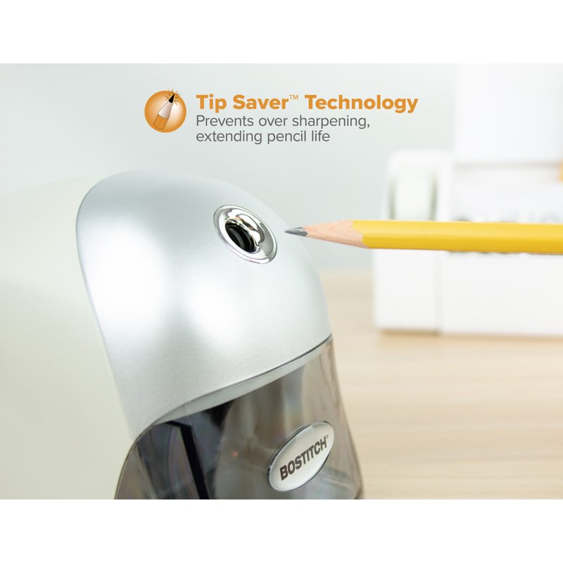 Electric Pencil Sharpener with Tip Saver Technology - QuietSharp Executive Gray