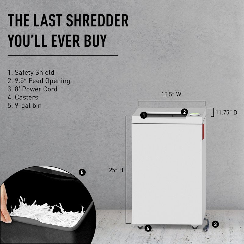 Deskside Paper Shredder with Continuous Operation and 11-13 Sheets Capacity