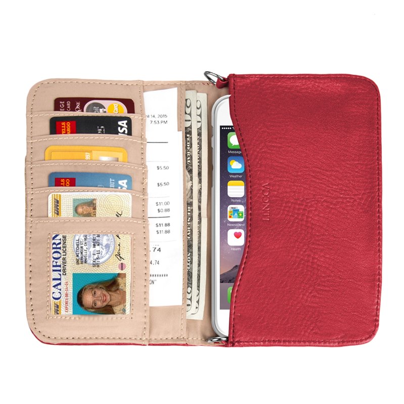 Women's Wallet Clutch with Card Slots & Phone Fit - Travel, Daily Use